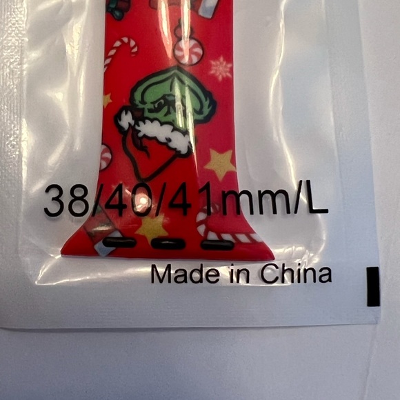 Christmas Grinch silicone adjustable Apple Watch band red green 38/40/41mm NWT - Picture 5 of 12